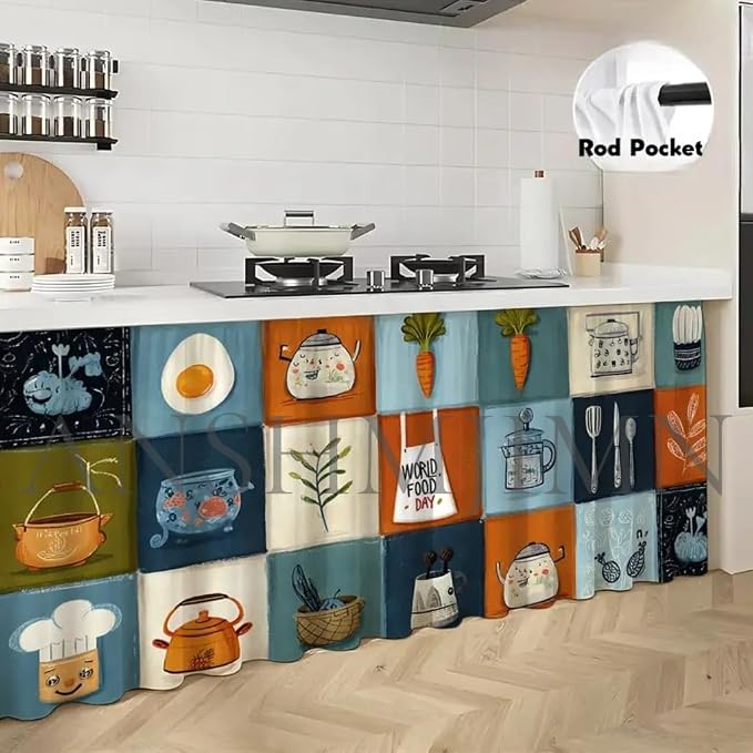 Premium Printed Kitchen Sink Curtain