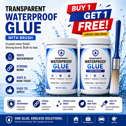 Transparent Waterproof Glue (Buy 1 Get Free) + Free Brush 🔥