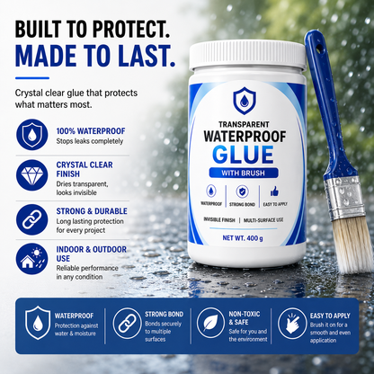 Transparent Waterproof Glue (Buy 1 Get Free) + Free Brush 🔥